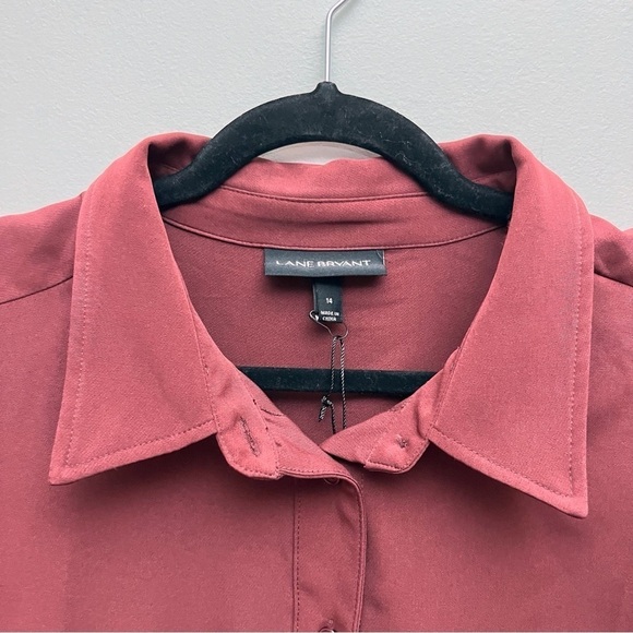 Lane Bryant Burgundy Button Down Blouse Top Women’s Size 14 NWT - Picture 5 of 10